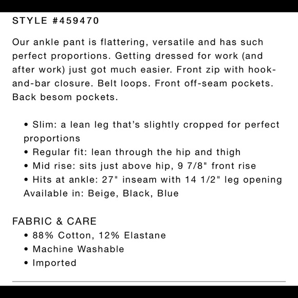 New Ann Taylor The Ankle Pant Size 16 - Picture 4 of 6